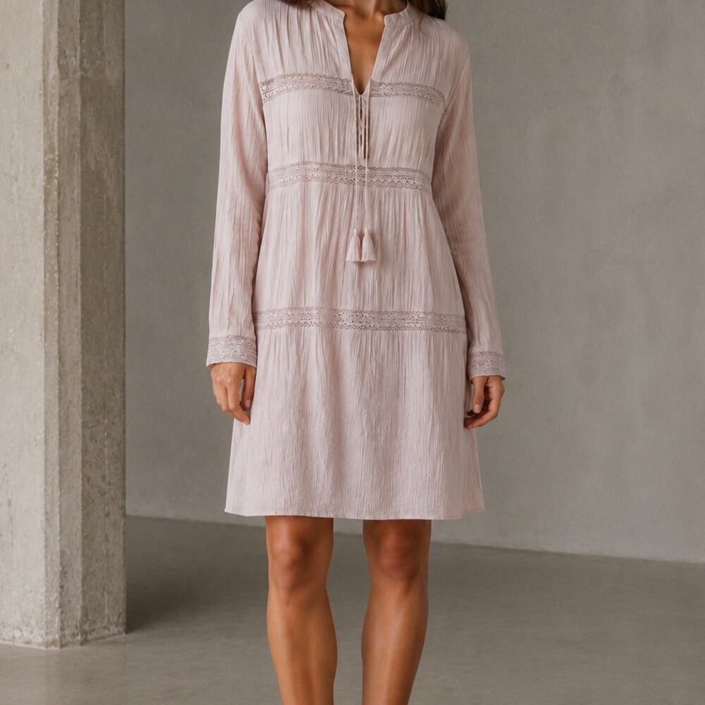 Allsaints Nima Short Dress Lace Blush Dress Womens US 6